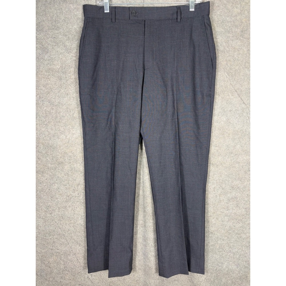 Rohan Mens Charcoal Gray Flat Front Straight Leg Travel Dress Pants Size 34x30